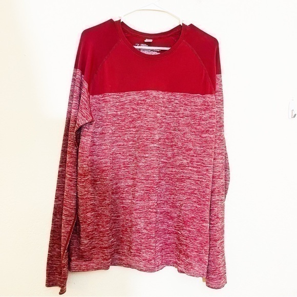 Zella Performance Long Sleeve Round Neck Top Men Size Large Red - Picture 1 of 8